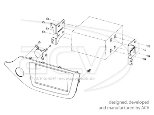 2-DIN RB Kia ceed 2012-> Klavierlack / Braun