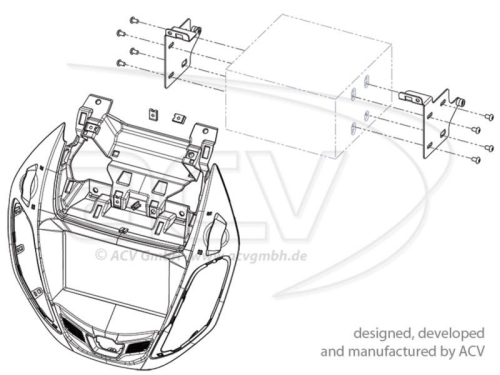 2-DIN RB Ford B-Max 11/2012 > Klavierlack / schwarz