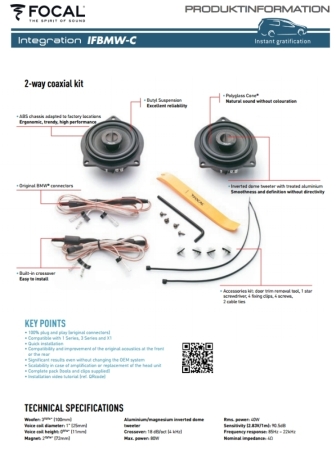 FOCAL INTEGRATION 2-WEGE COAX FÜR BMW