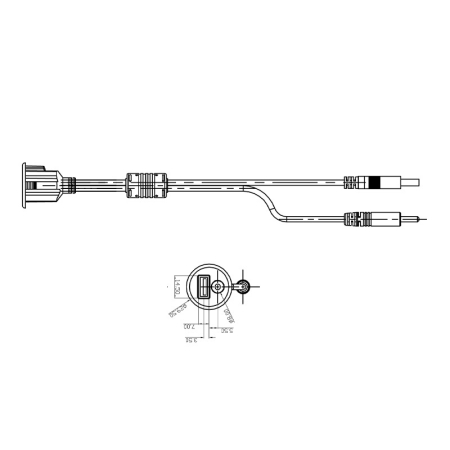 USB/AUX Einbaubuchse mit 60cm Kabel, 3.5mm Klinke