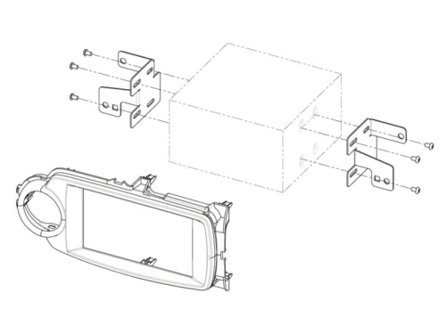 2-DIN Radioblende Toyota Yaris(XP13) 10/2011-08/2014 silber