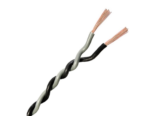 Verdrillte Kabel 2x0.5mm² Grau/Schwarz