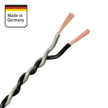 Verdrillte Kabel 2x0.5mm² Grau/Schwarz