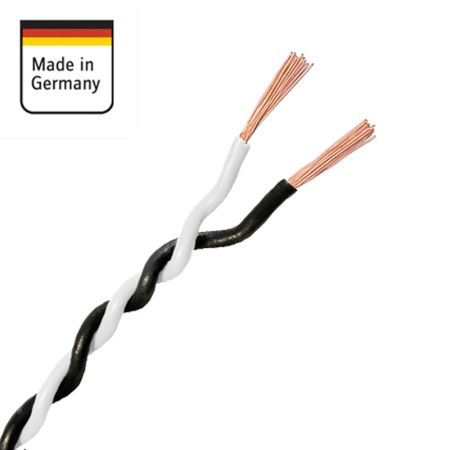 Verdrillte Kabel 2X1.5mm² Weiss / Schwarz