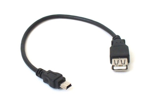 AMPIRE USB-BUCHSE > MINI-USB 5P. KABEL 20CM