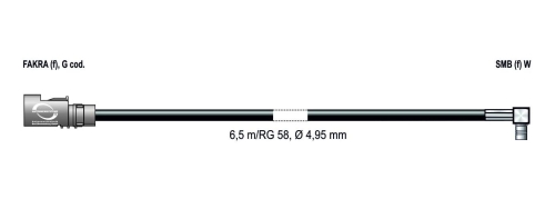 ATBB 2350.01 Verlängerungskabel FAKRA-C SMB Winkel 6,5m