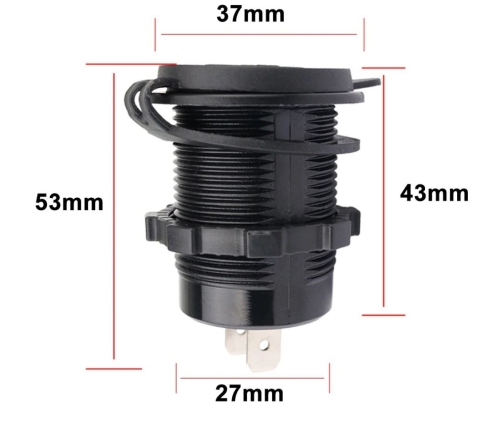 Dual USB-Ladeadapter (12V/24V) – LED Rot