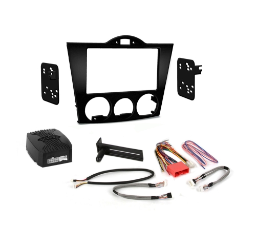 Radiohalterung 2DIN / 2ISO Einbau-Kit für Mazda RX-8 2004-2008, schwarz glänzend