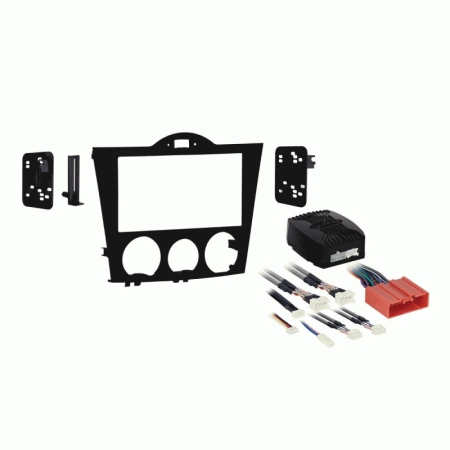 Radiohalterung 2DIN / 2ISO Einbau-Kit für Mazda RX-8 2004-2008, schwarz glänzend