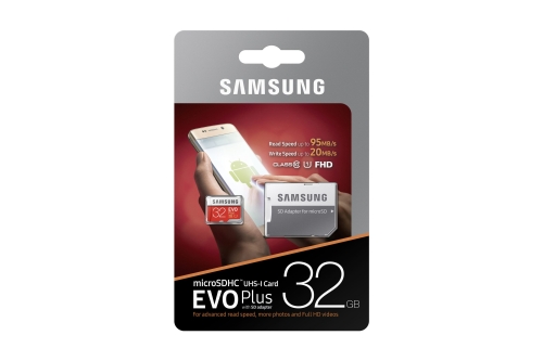 Samsung Evo+ microSDXC, 32 GB, U3, UHS-I