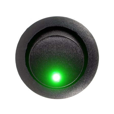 Wippenschalter 1X Ein / Aus grüne 12 Volt LED