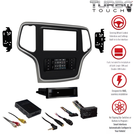 2DIN Turbotouch-Kit mit Touchscreen für Jeep Grand Cherokee ab 2015, silber
