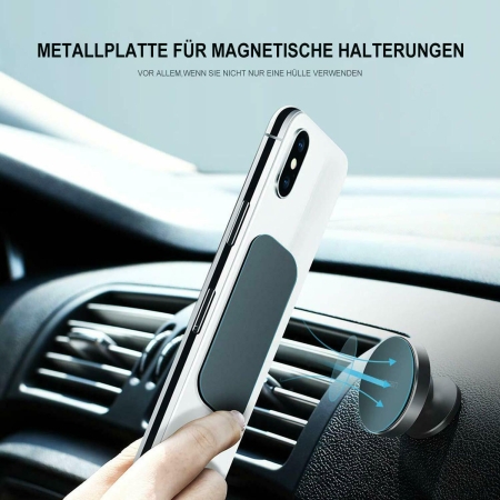 Metallplatte für magnetische Handyhalter selbstklebend Ersatz Aufkleber schwarz