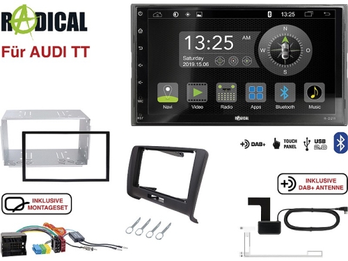 Radical R-D211 2-DIN DAB+ mit Montageset für Audi TT