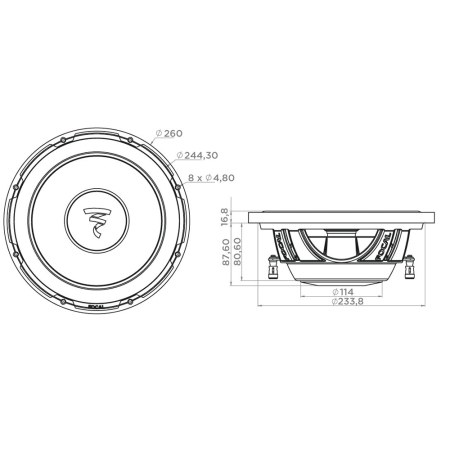 Focal P25FSE Flax EVO Subwoofer P25FSE 25 cm flach