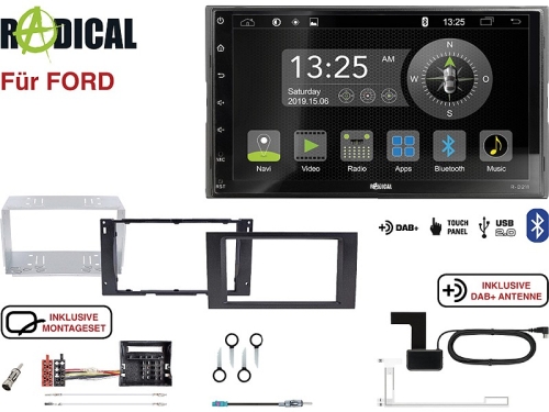 Radical R-D211 2-DIN DAB+ mit Montageset für Ford C-Max