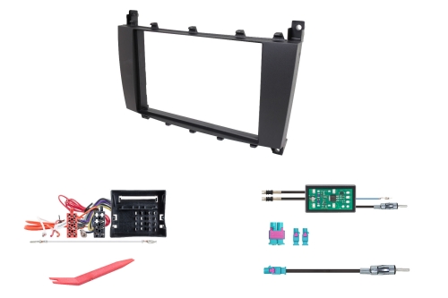 Radical R-D211 2-DIN DAB+ mit Montageset für Mercedes schwarz matt lackiert