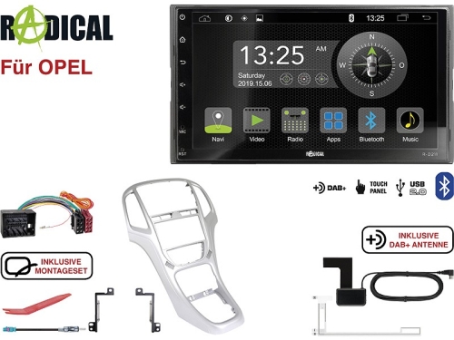 Radical R-D211 2-DIN DAB+ mit Montageset für R-D211 und Opel