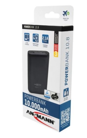 Powerbank 10.8 schwarz 10.800 mAh