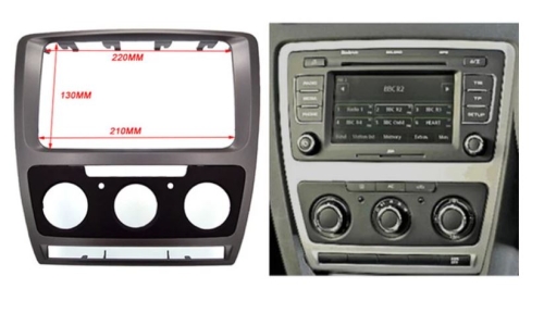2 Din Auto Radio Kit Skoda Octavia 2008-2013 Farbe silber