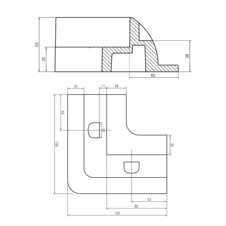 Solar Halteecken Set (4Stck.) / Solarmodul Halterung aus ABS Kunststoff weiss