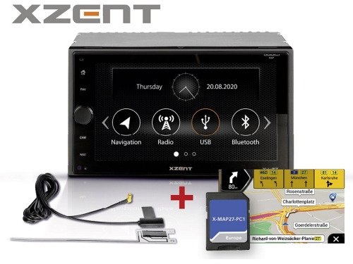 XZENT X-427 Navigationspaket mit DAB+, USB, BT und Navigation