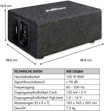 AXTON ATB120QBA CUBE Bassreflex-Aktivsubwoofer 20 cm / 8 Zoll