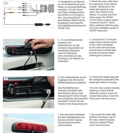 XZENT X-RVC290-MK2 Brake Light Cam Fiat Ducato