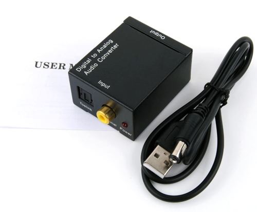 Digital Optical Toslink auf Analog RCA Audio Converter Adapter