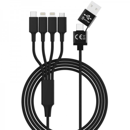 USB-Ladekabel 1,2 m - Typ C, 1x USB C, 2x 8-pin, 1x Micro, 1x USB/USB-C Kombiste