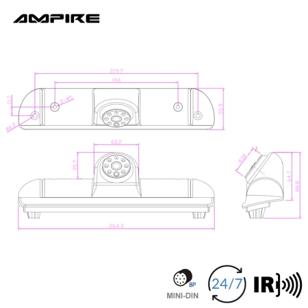 Rückfahrkamera für FIAT Ducato, CITROEN Jumper, PEUGEOT Boxer Wohnmobile