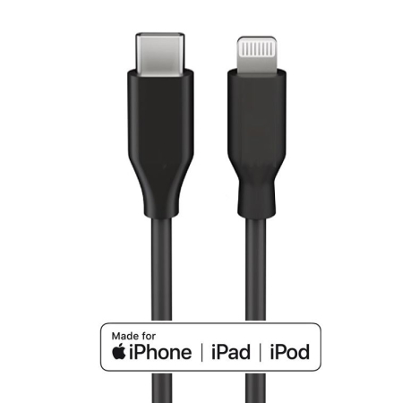 USB-C Kabel auf Apple Lightning Stecker, 1m, schwarz