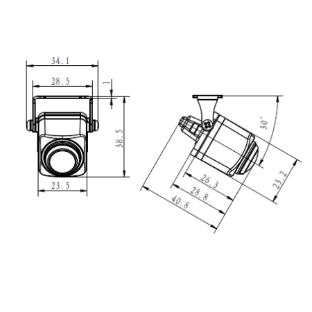 Ultra-Weitwinkel Farb-Rückfahrkamera, IP69K, Heckeinbau