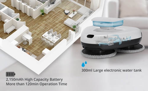 Nordväl HC104 Triple Spin Intelligente und leise Wisch-Roboter