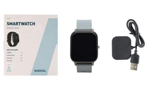 Nordval SW101G Grau Elegante Smartwatch mit integrierten Sportaktivitäten