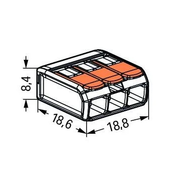 WAGO Verbindungsklemmen 3-fach, max. 85°C