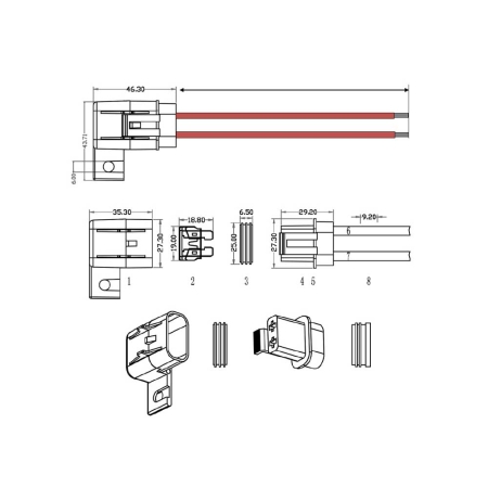 Sicherungshalter 2.5mm², wasserdicht