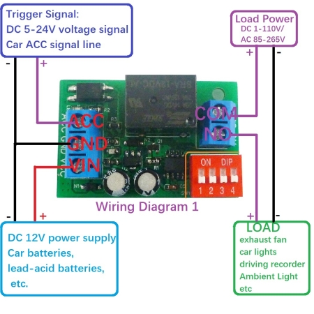 DC 12V Auto ACC Trigger Verzögerung Power-off Schalter Relais