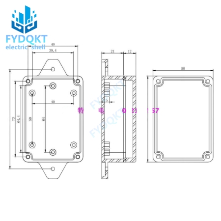 Wasserdichte IP65 kunststoff elektrische junction box 83 x 58 x 33 mm