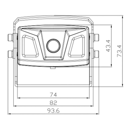 Ultra-Weitwinkel Rückfahrkamera, weiss, IP69K, Heckeinbau, 15m Kabel