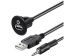 USB/AUX Einbaubuchse mit 60cm Kabel, 3.5mm Klinke