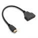 1080i HDMI Splitter 1 Male auf 2 Female Buchse Verteiler Adapter Kabel Schwarz
