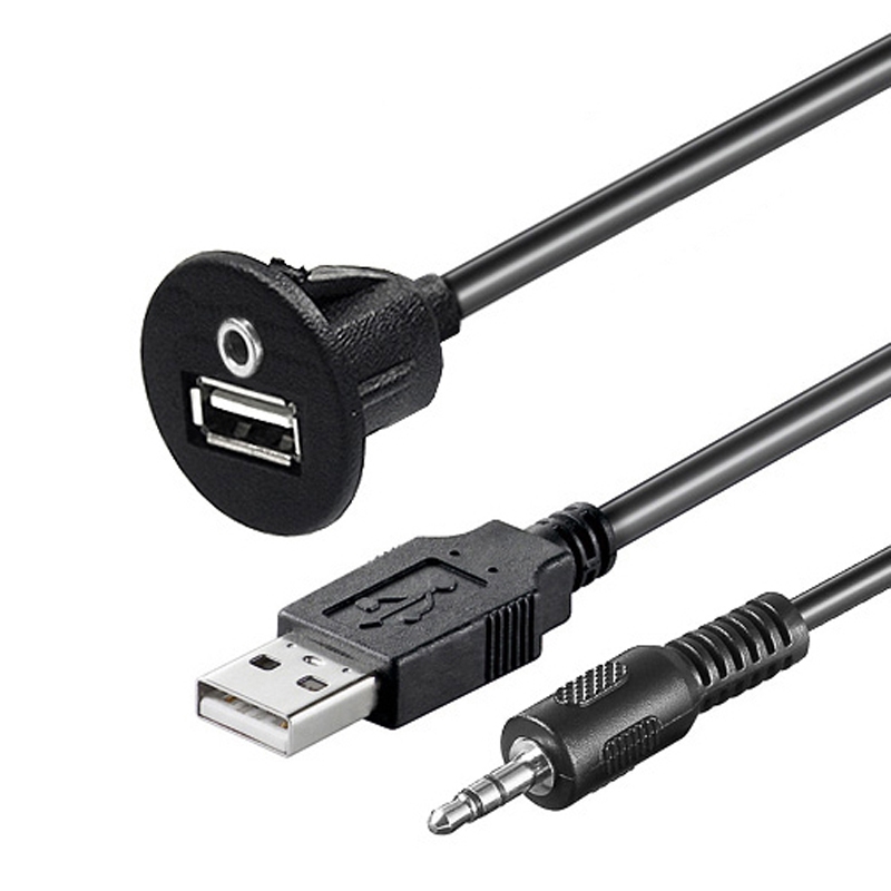 Ampire XUB060 USB Einbaubuchse inkl. Halterung mit 60cm Kabel -  , dein preiswerter Car-Hifi-Fachhandel!