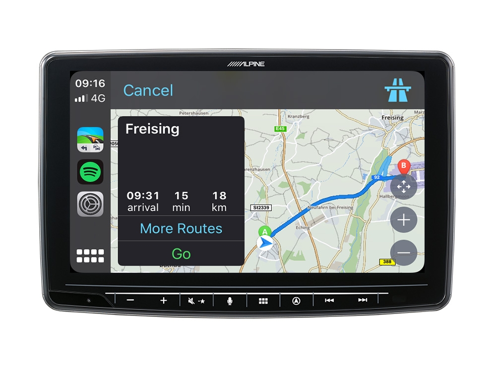 Alpine iLX-F903D Autoradio mit DAB+, 9-Zoll Display mit 1-DIN-Einbaugehäuse,  Apple CarPlay und