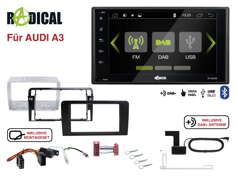 Nachrüstset DAB, DAB+ Antennenmodul für Audi A3 8V