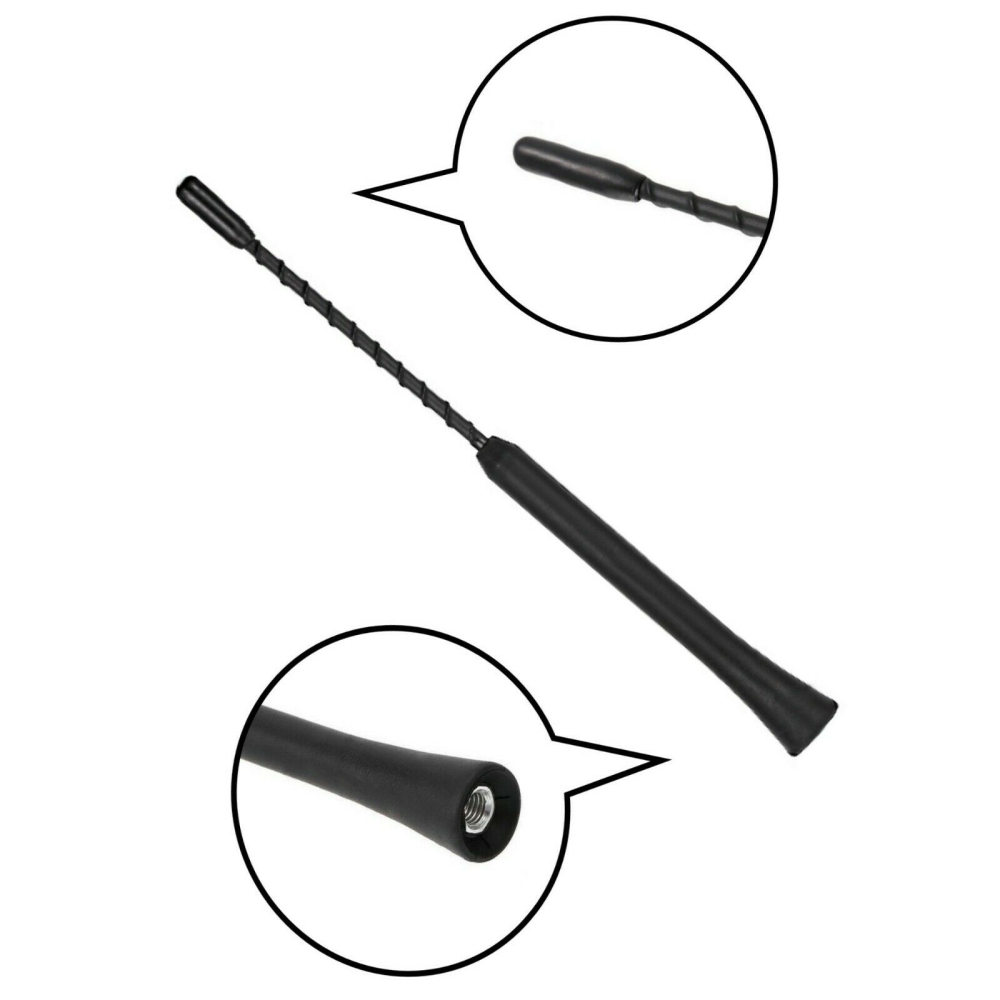 AIV Ersatz-Antennen-Stab M5/M6 40cm Schwarz Autoradio-Ersatzantennenstab (AM ,FM,UKW,Radio), M5/M6-Gewinde Adapter Fiberglas Antenne AM FM UKW Auto-Radio