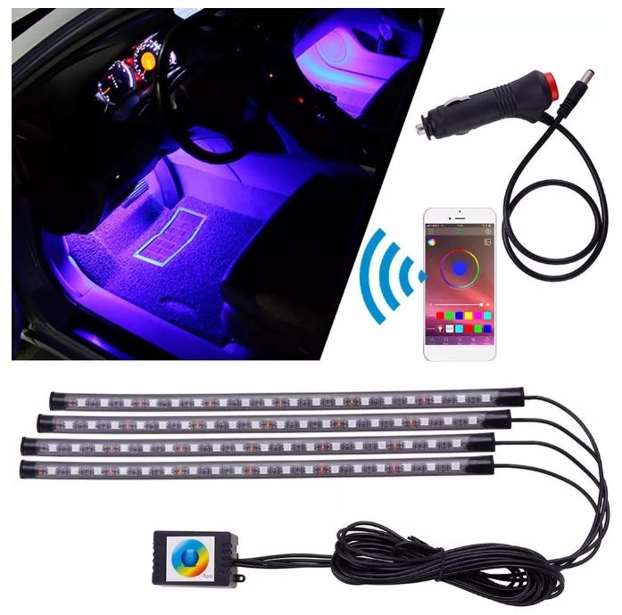 Auto LED Innenbeleuchtung,RGB mit APP Bluetooth Auto LED Innenraum LED USB Licht 