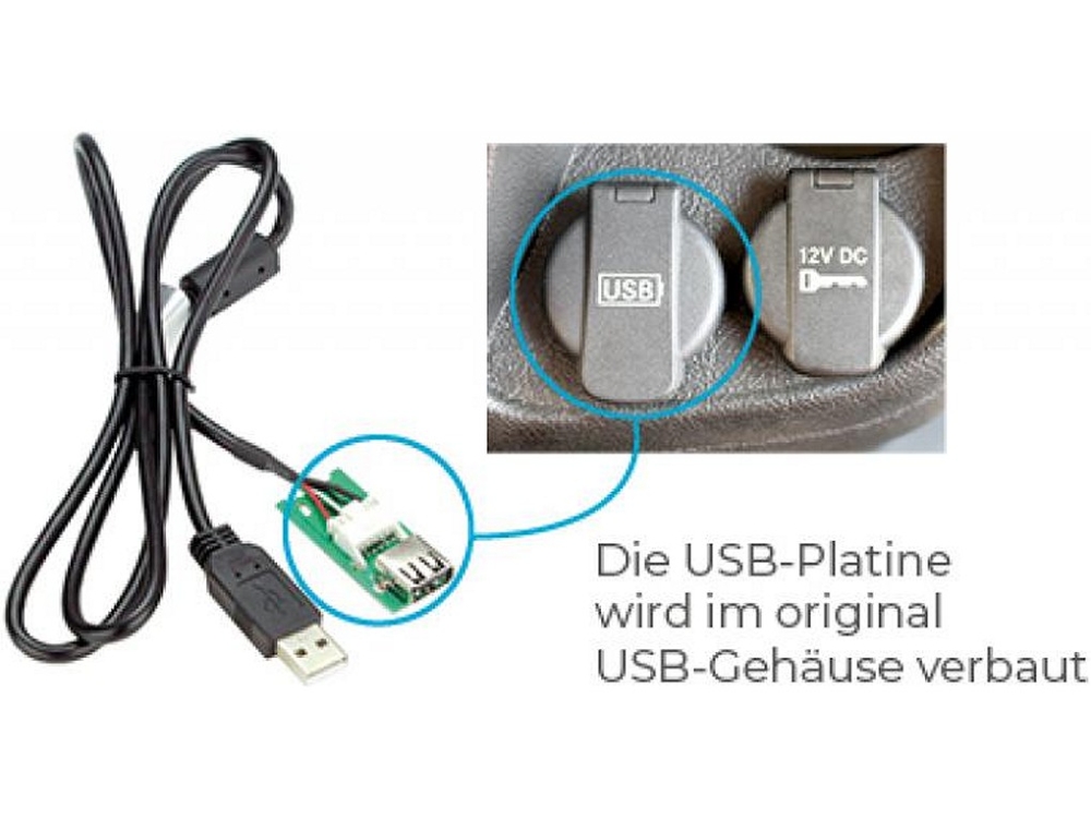 Alpine - KCU-1A USB- / AUX-Einbaubuchse für FIAT Ducato