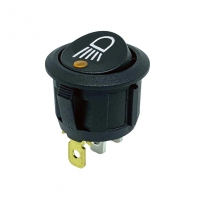 Licht-Schalter, 1xE/A, orange/gelbe LED (12-24 Volt DC)