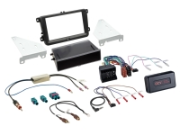 2-DIN Kit mit Fach Skoda/VW schwarz 40Pin i-dapter